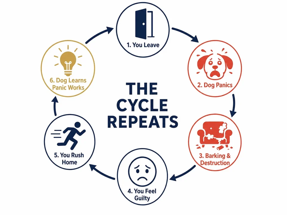 The Separation Anxiety Cycle - a vicious loop that reinforces panic