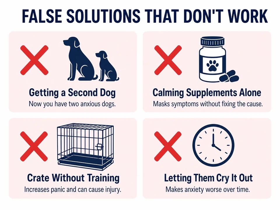 False solutions that do not work for separation anxiety